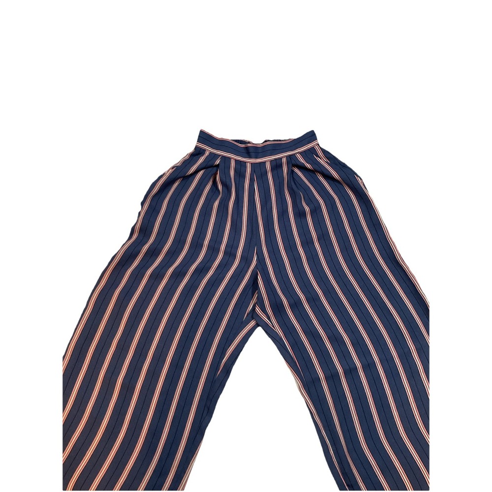 Band of Gypsies Pants Womensβ XS Blue Striped High-Waist Pants Wide Leg G51